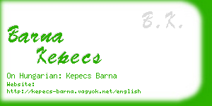barna kepecs business card